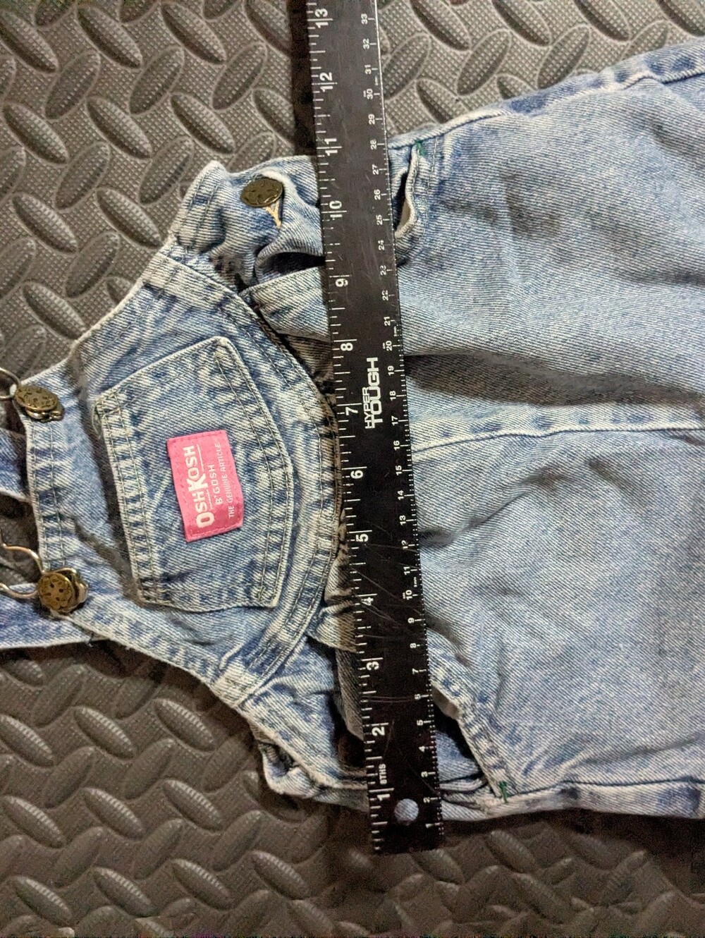 Vintage OshKosh B'gosh Overalls Kids Girls 2T Blue Denim Vestbak 90s Snap Leg - Picture 10 of 11